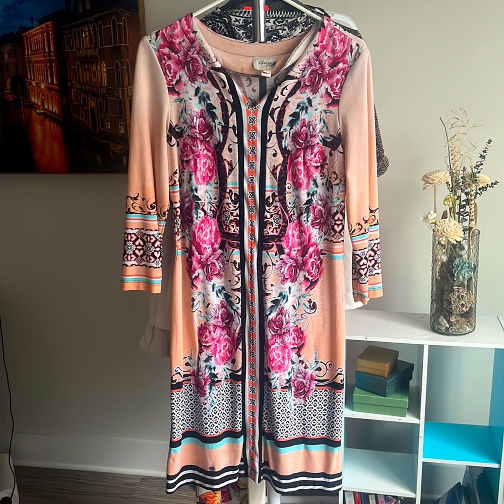 Multicolored patterned office chic